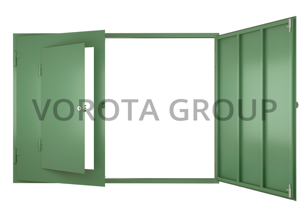 Металлические гаражные ворота Doorhan зеленого цвета 3000x2000