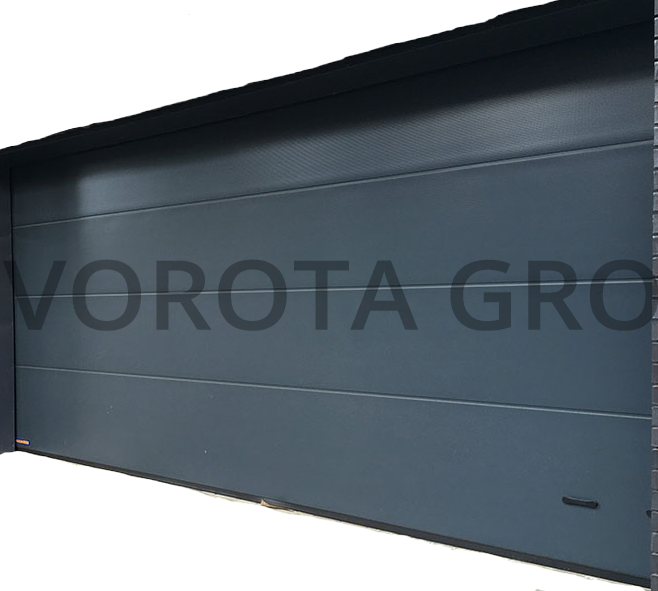 Гаражные секционные ворота Doorhan серого цвета 4000x3000 Гаражные секционные ворота Doorhan серого цвета 4000x3000