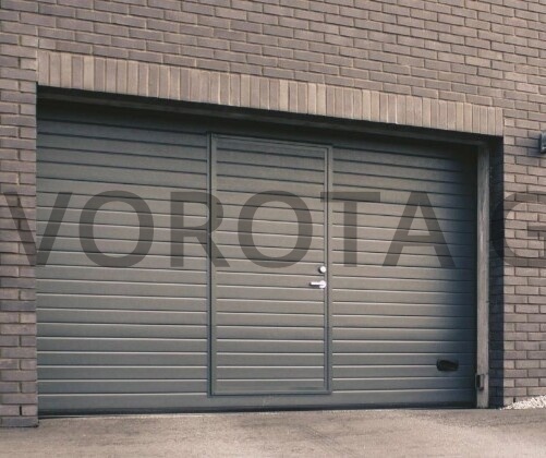 Гаражные ворота с калиткой Doorhan серые 3000x2000 Гаражные ворота с калиткой Doorhan серые 3000x2000