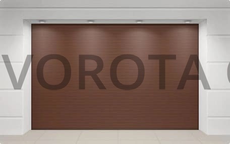 Гаражные ворота Алютех в частный дом коричневые 3500x2100 Гаражные ворота Алютех в частный дом коричневые 3500x2100