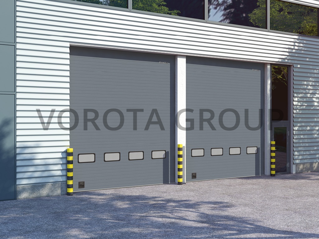 Промышленные гаражные ворота серые Doorhan 3200x3200 Промышленные гаражные ворота серые Doorhan 3200x3200