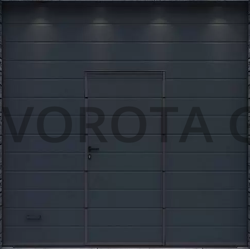 Гаражные секционные ворота Alutech черного цвета 3300x3000 Гаражные секционные ворота Alutech черного цвета 3300x3000